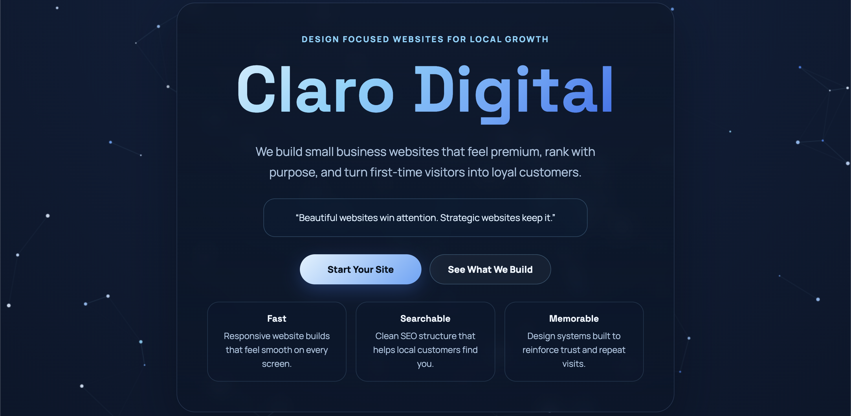 Claro Digital marketing agency website